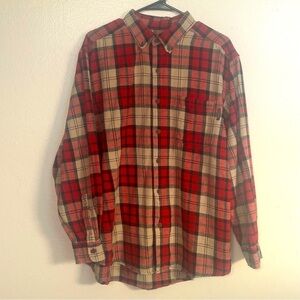 Wolverines Flannel Shirt Plaid Men's XL 
Red & Tan plaid Rodeo Lumberjack